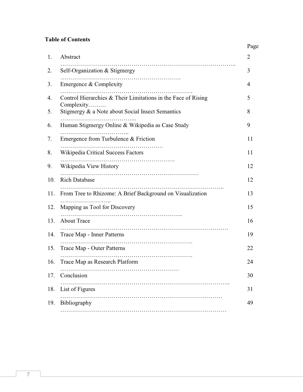 Table of Contents Page 1. Abstract 2 ……………………………………………………………………………