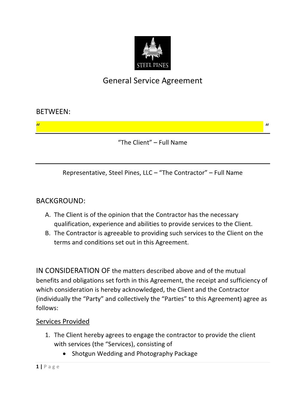 General Service Agreement