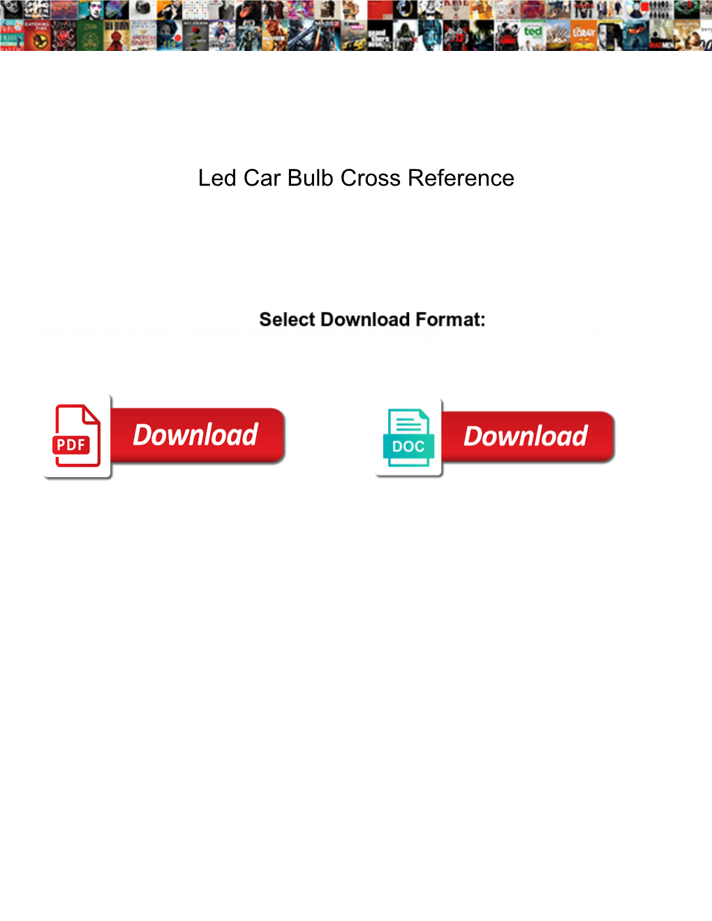Led Car Bulb Cross Reference