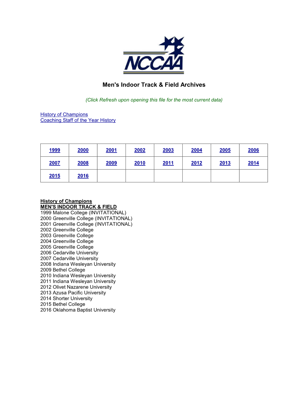 National Christian College Athletic Association