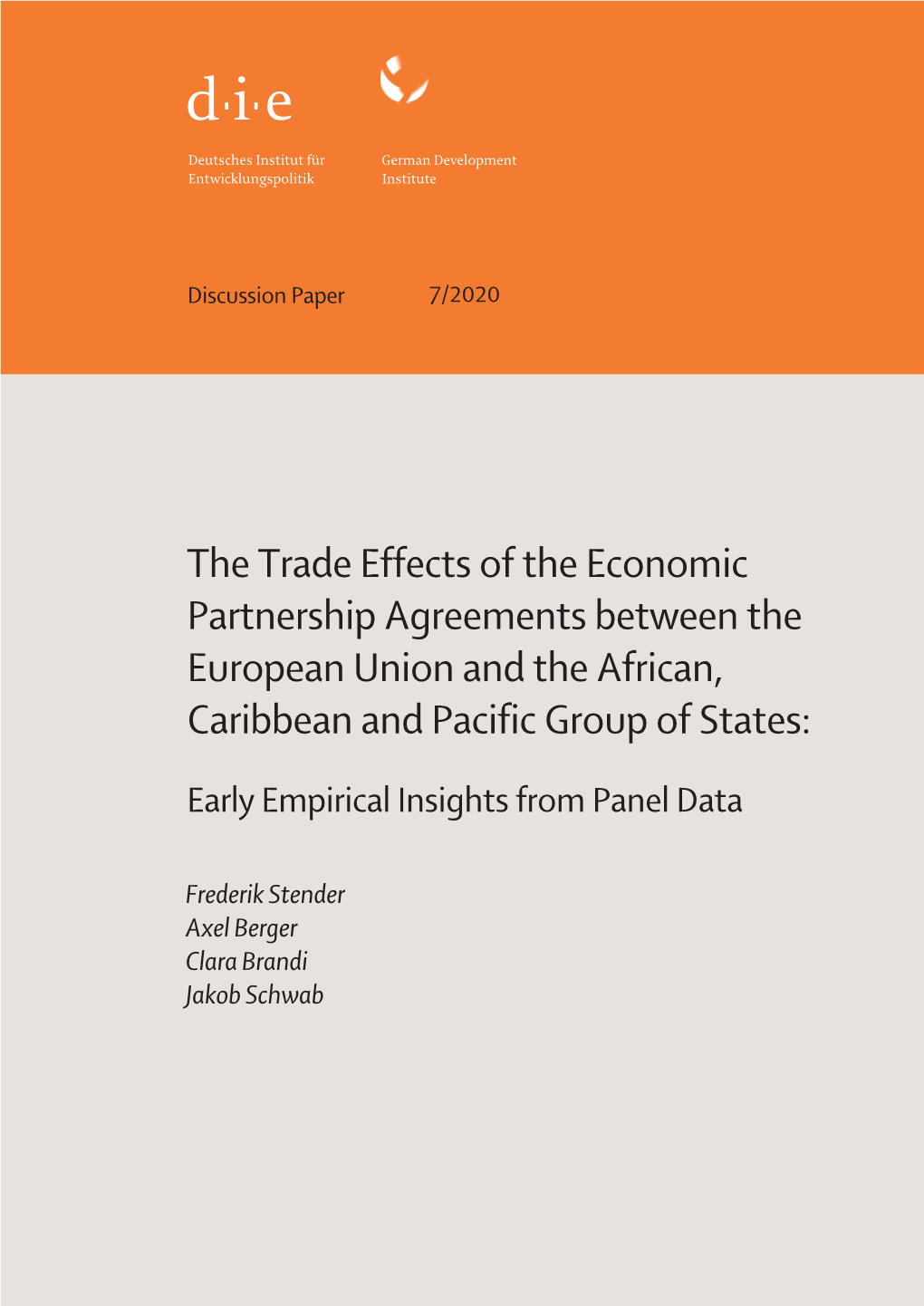 The Trade Effects of the Economic Partnership Agreements Between the European Union and the African, Caribbean and Pacific Group of States