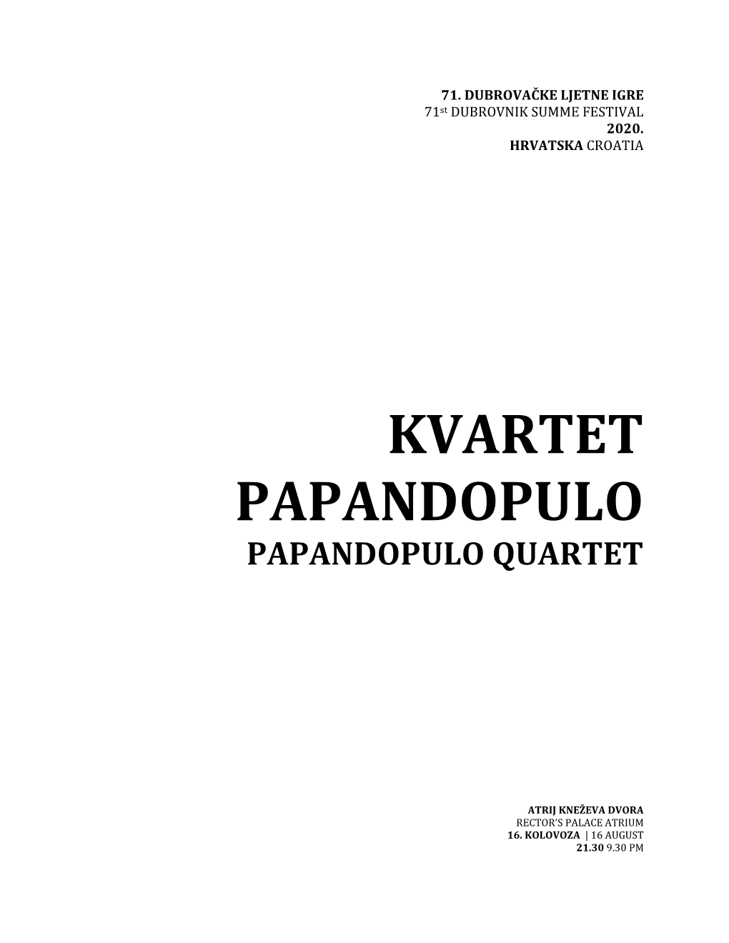 Kvartet Papandopulo Papandopulo Quartet