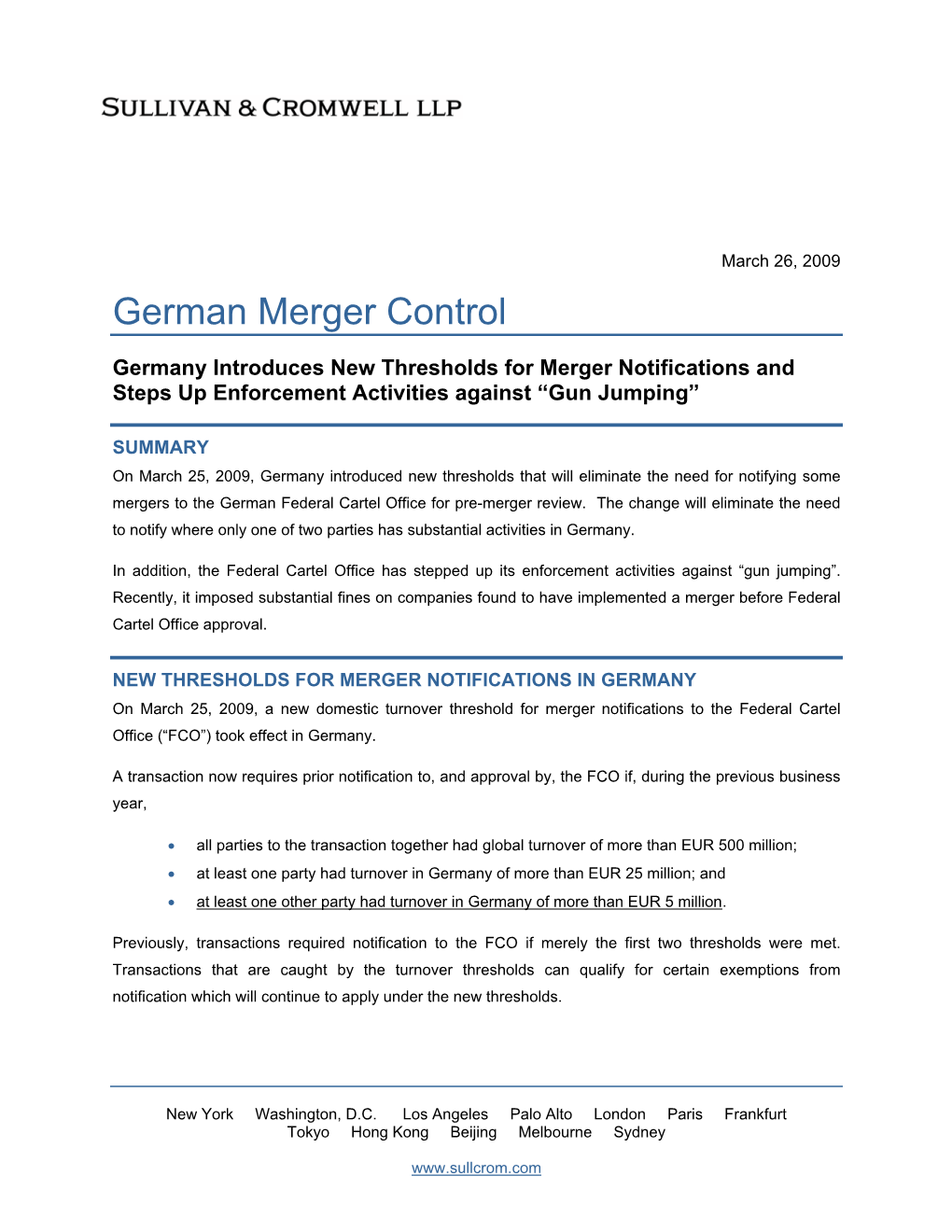 German Merger Control
