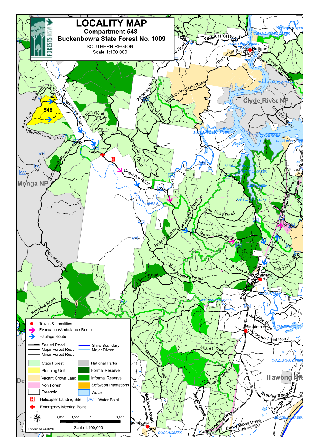 LOCALITY MAP BRIDGE CREEK Compartment 548 CYNE MALLOWES CREEK Buckenbowra State Forest No