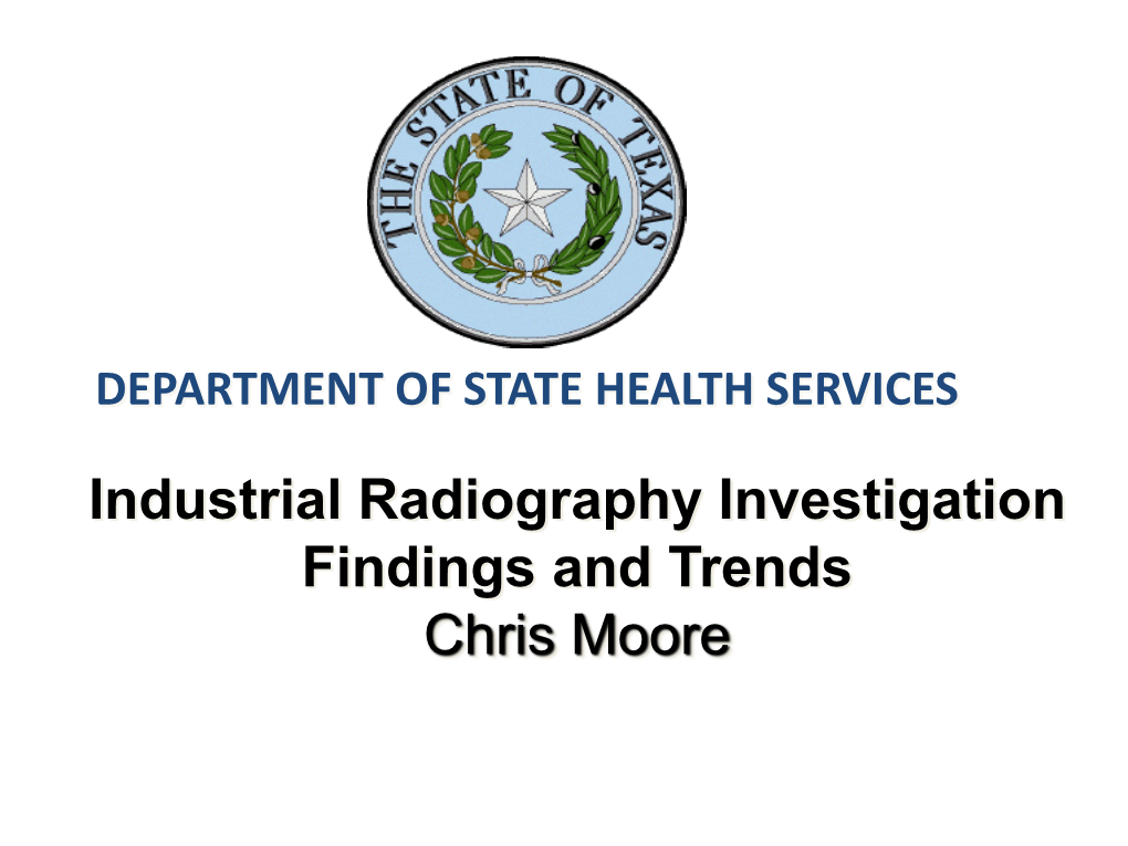 Industrial Radiography Incident Investigations