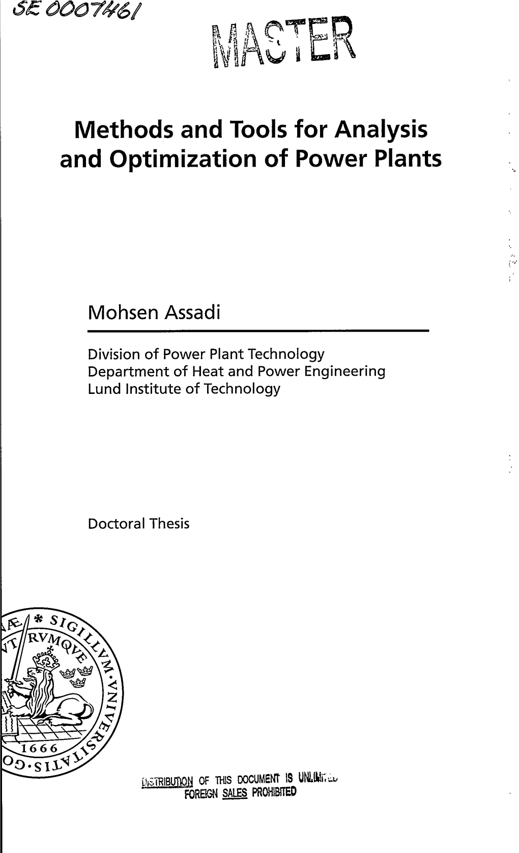 Methods and Tools and Optimization of for Analysis Power Plants