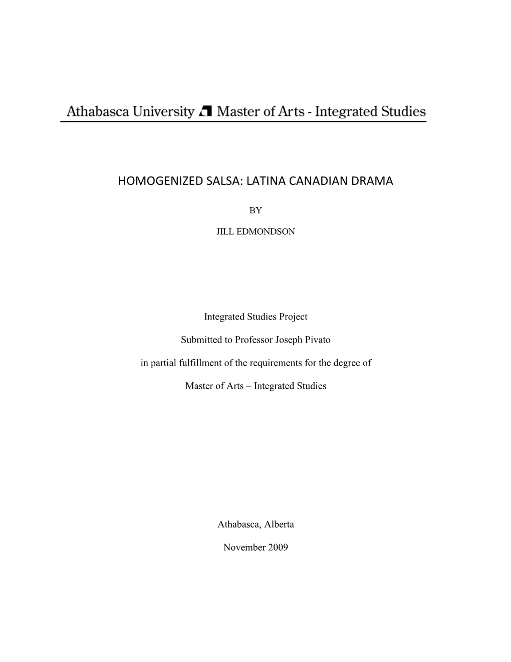 Homogenized Salsa: Latino Canadian Drama