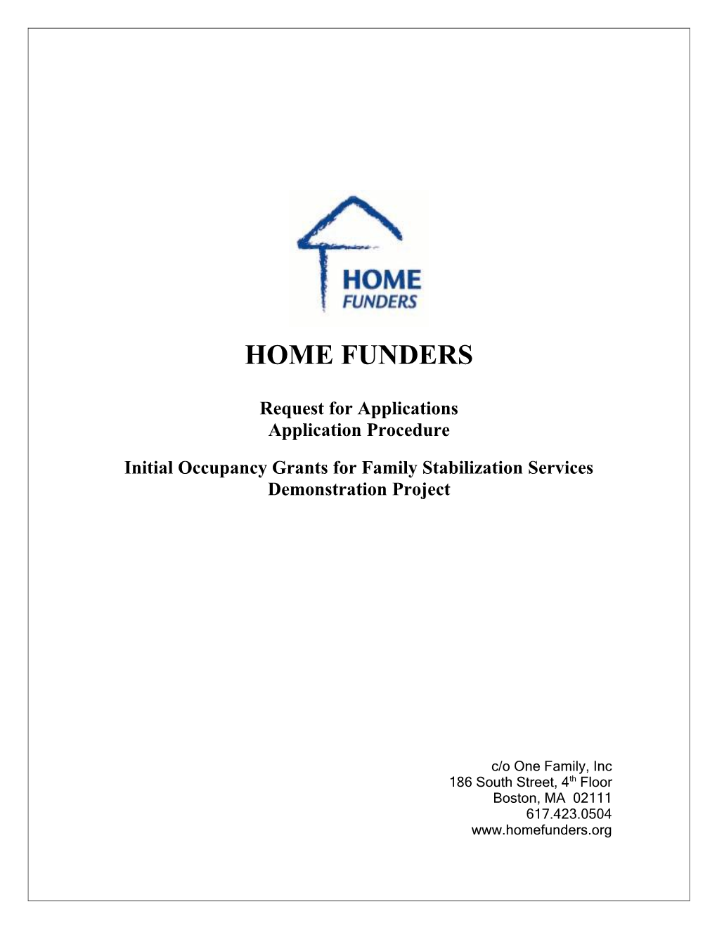 Initial Occupancy Grants for Family Stabilization Services