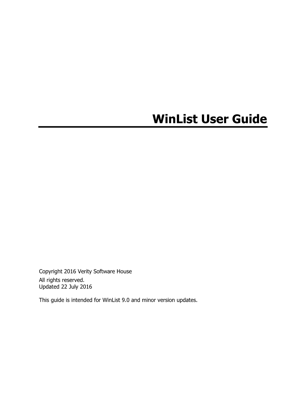 Winlist User Guide