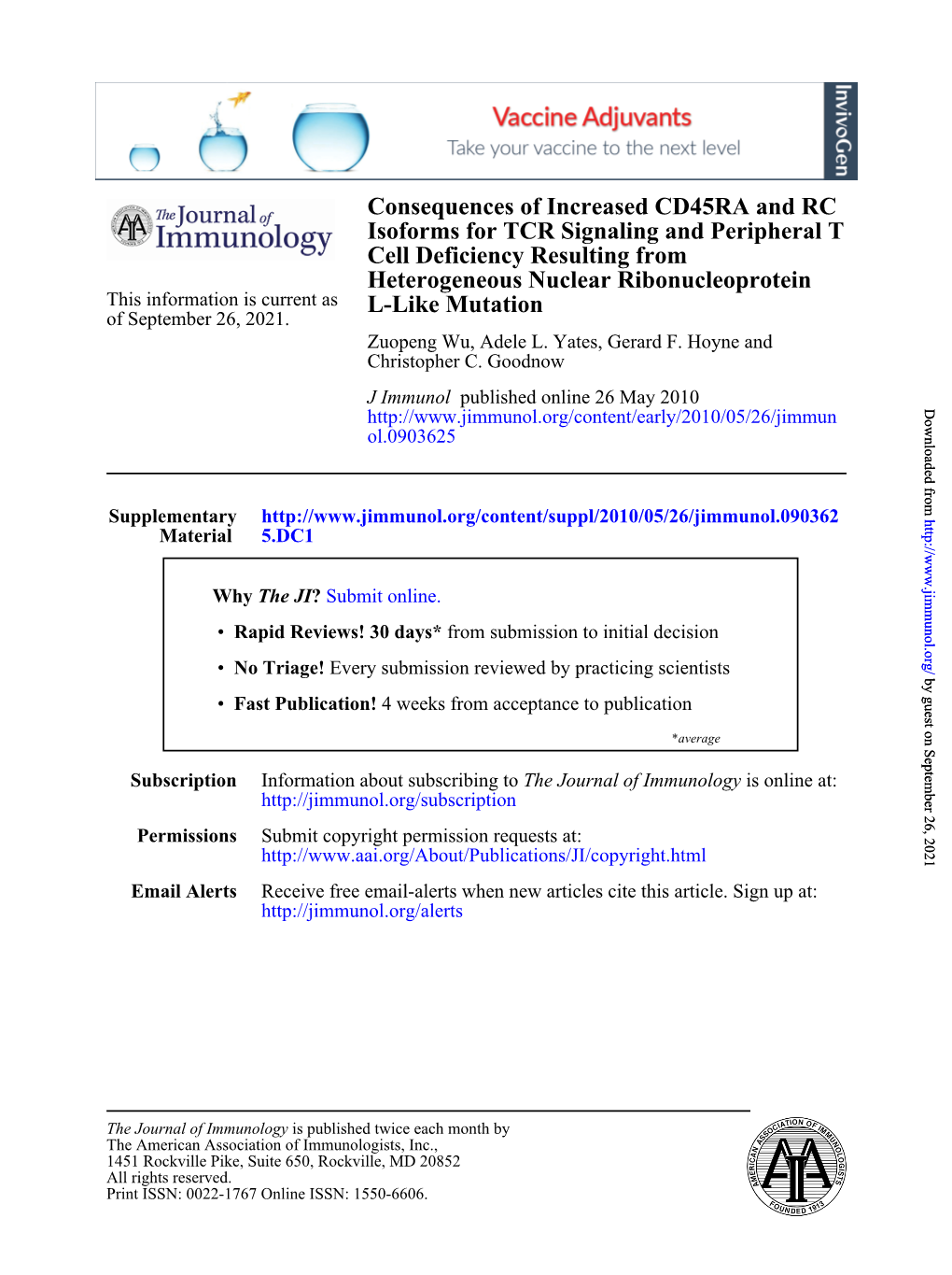 L-Like Mutation Heterogeneous Nuclear Ribonucleoprotein Cell