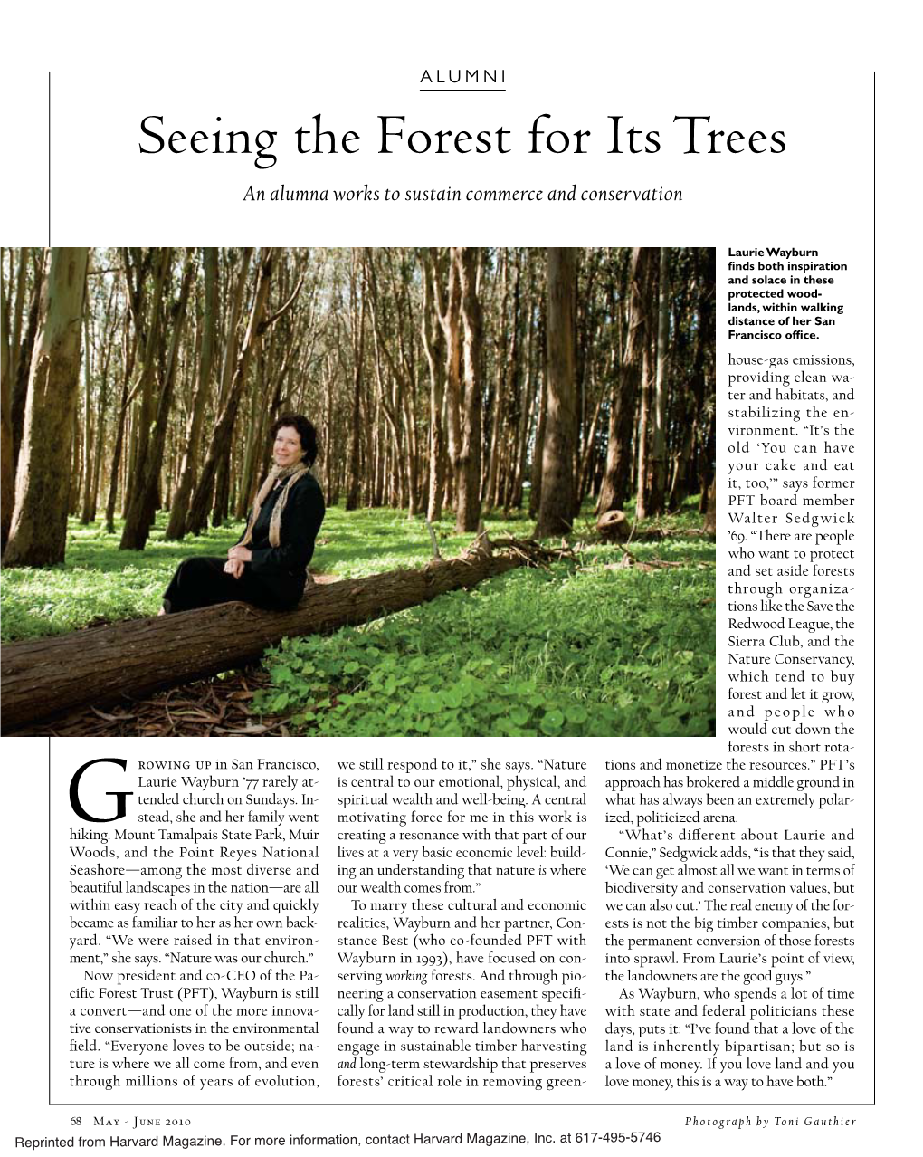 Seeing the Forest for Its Trees an Alumna Works to Sustain Commerce and Conservation
