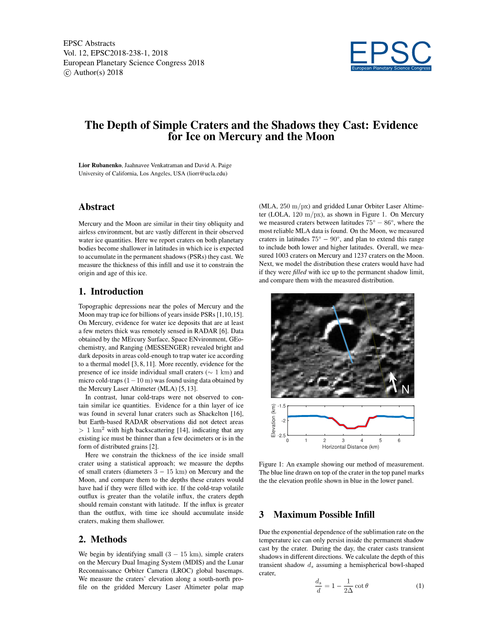 The Depth of Simple Craters and the Shadows They Cast: Evidence for Ice on Mercury and the Moon