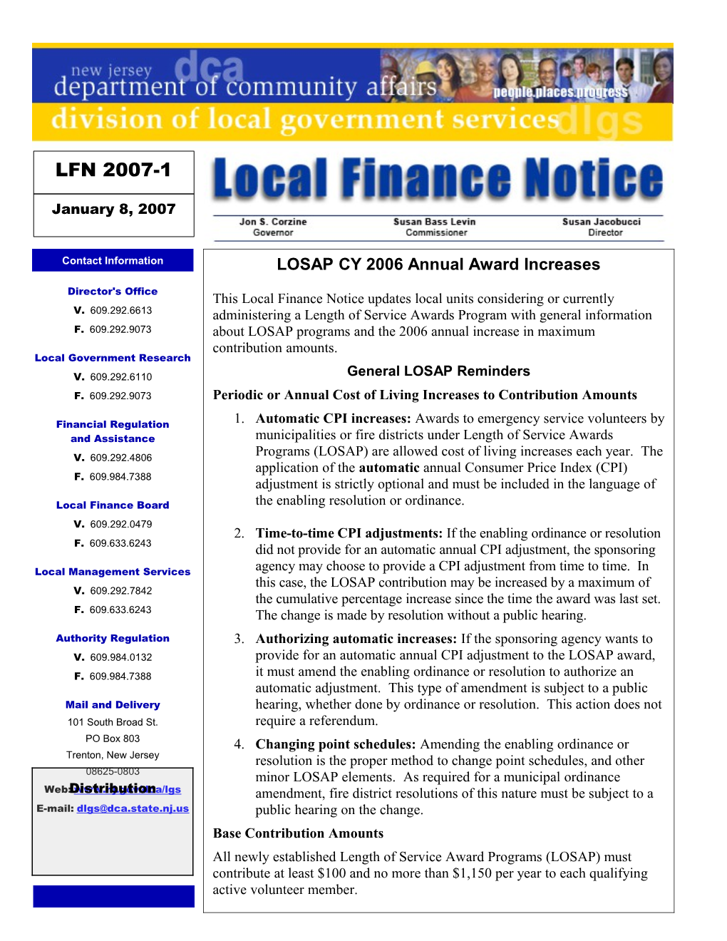 Local Finance Notice 2007-1January 8, 2007Page 1
