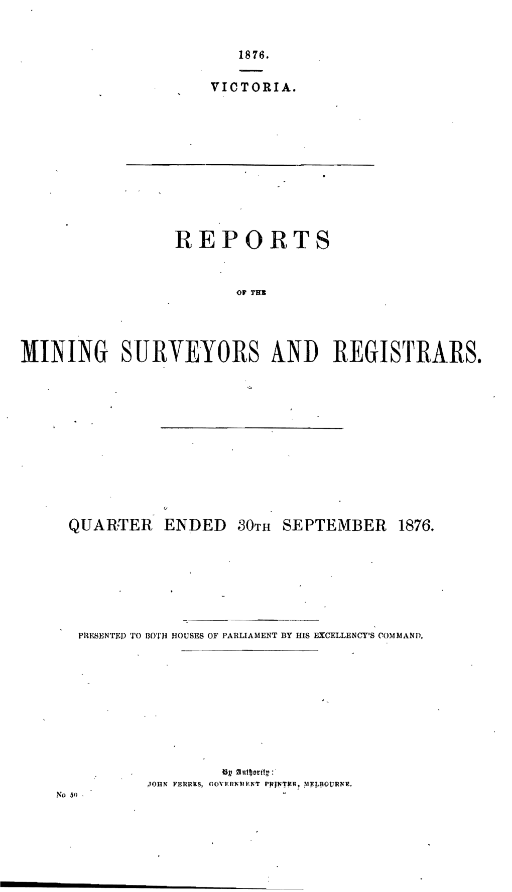 MINING S'urveyors and Regisrrrars