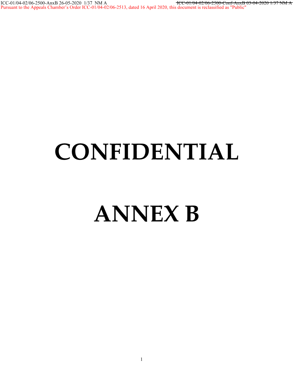 Confidential Annex B