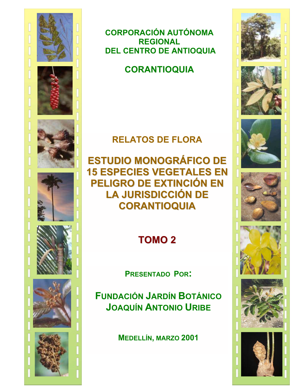 Estudio Monográfico De 15 Especies Vegetales En Peligro De Extinción En La Jurisdicción De Corantioquia Tomo 2