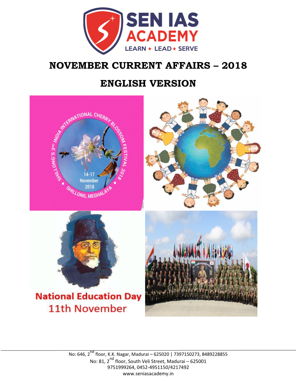 November Current Affairs – 2018 English Version