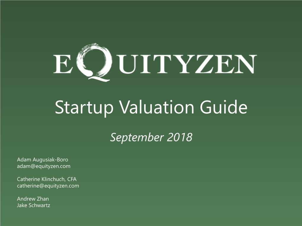 Startup Valuation Guide