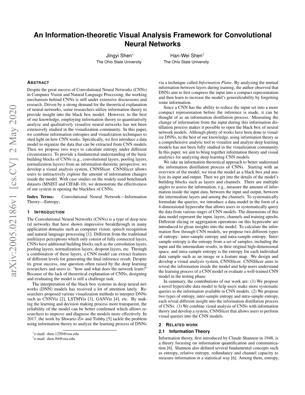 An Information-Theoretic Visual Analysis Framework for Convolutional Neural Networks