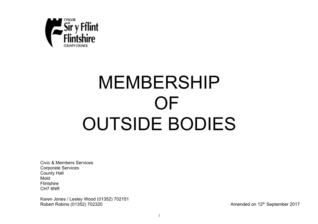 Membership of Outside Bodies