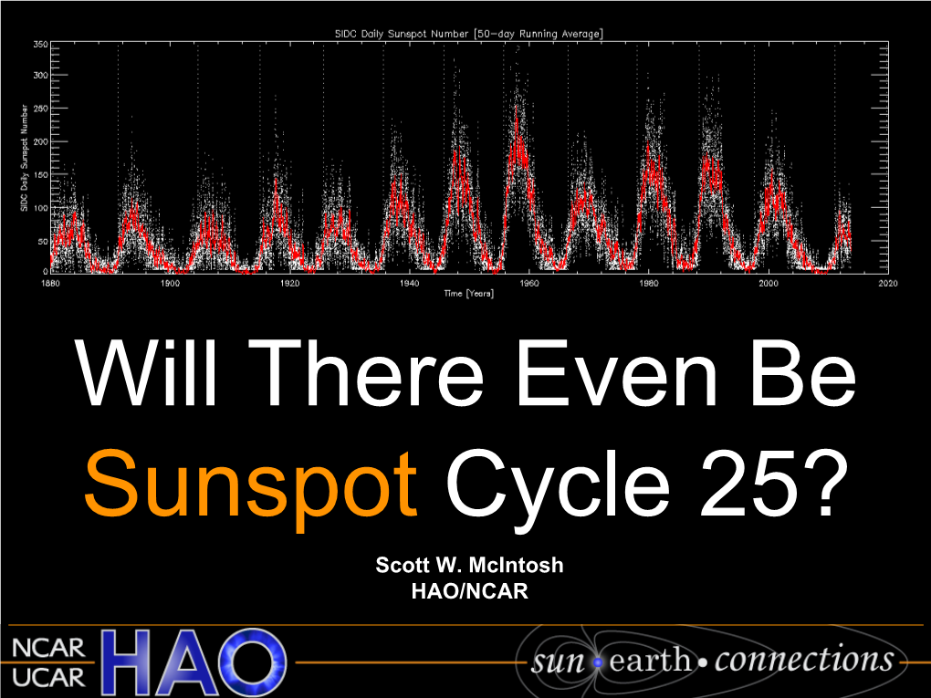 Will There Even Be Sunspot Cycle 25? Scott W