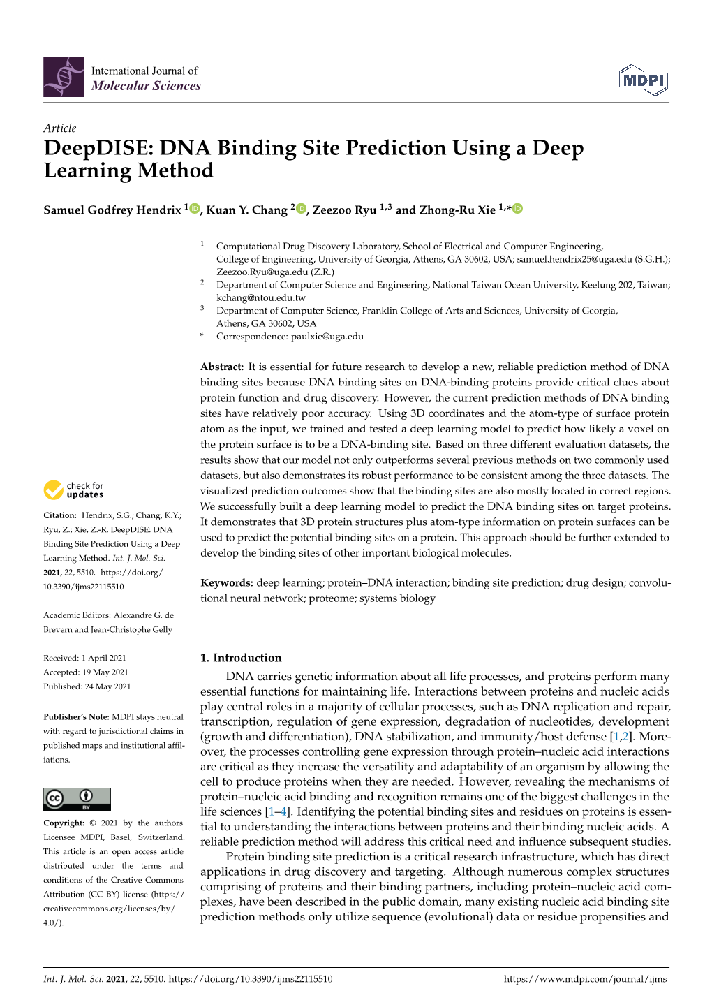 DNA Binding Site Prediction Using a Deep Learning Method