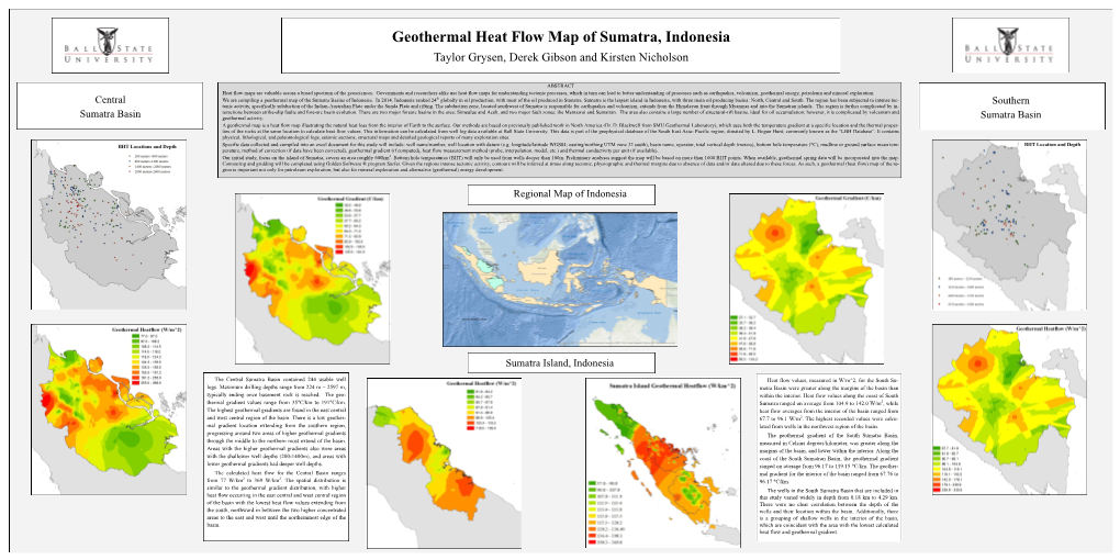 Geothermal Heat Flow Map of Sumatra, Indonesia Taylor Grysen, Derek Gibson and Kirsten Nicholson