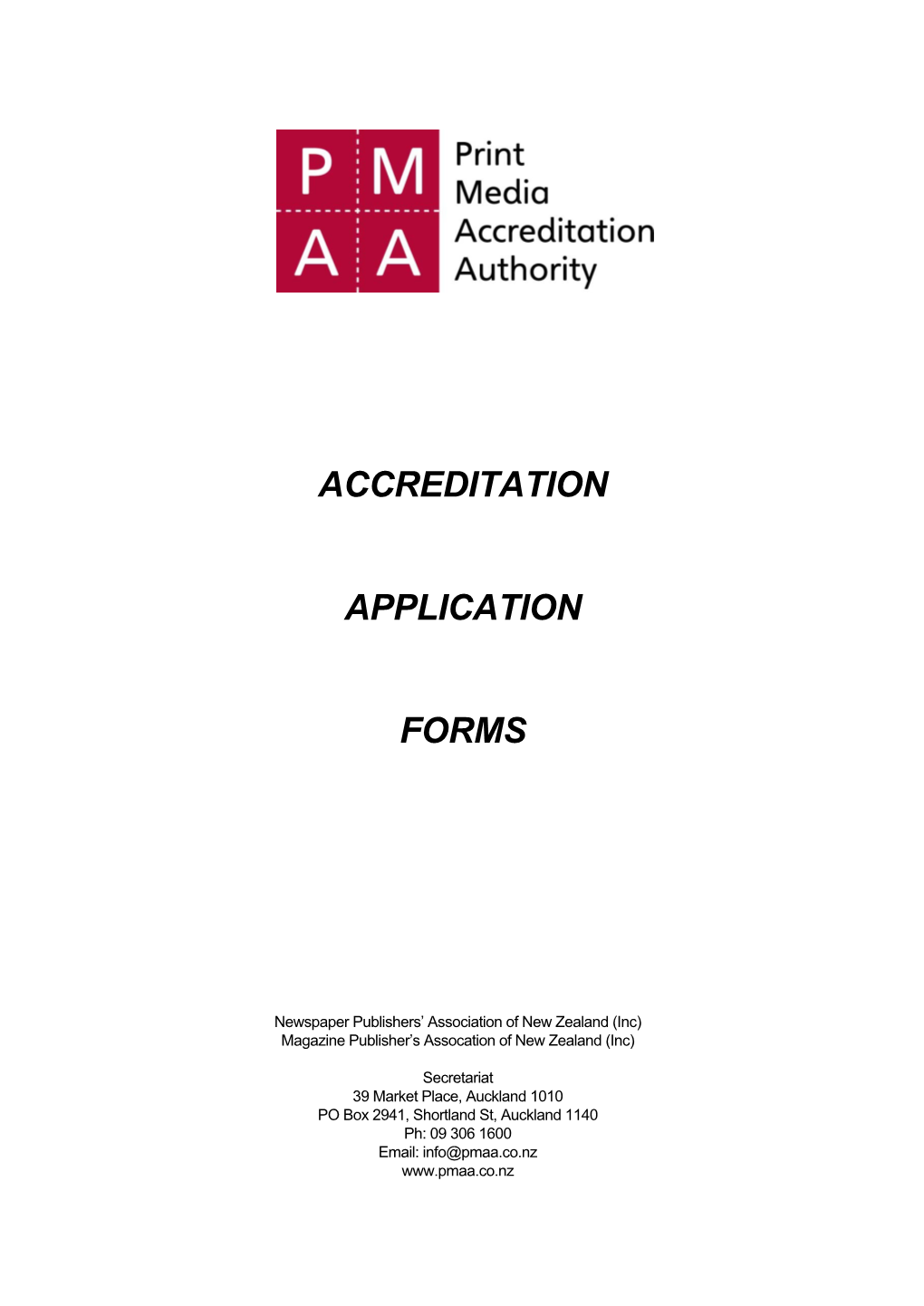 Accreditation Application Forms