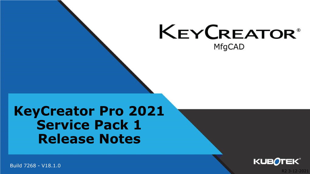 Keycreator Pro 2021 Service Pack 1 Release Notes