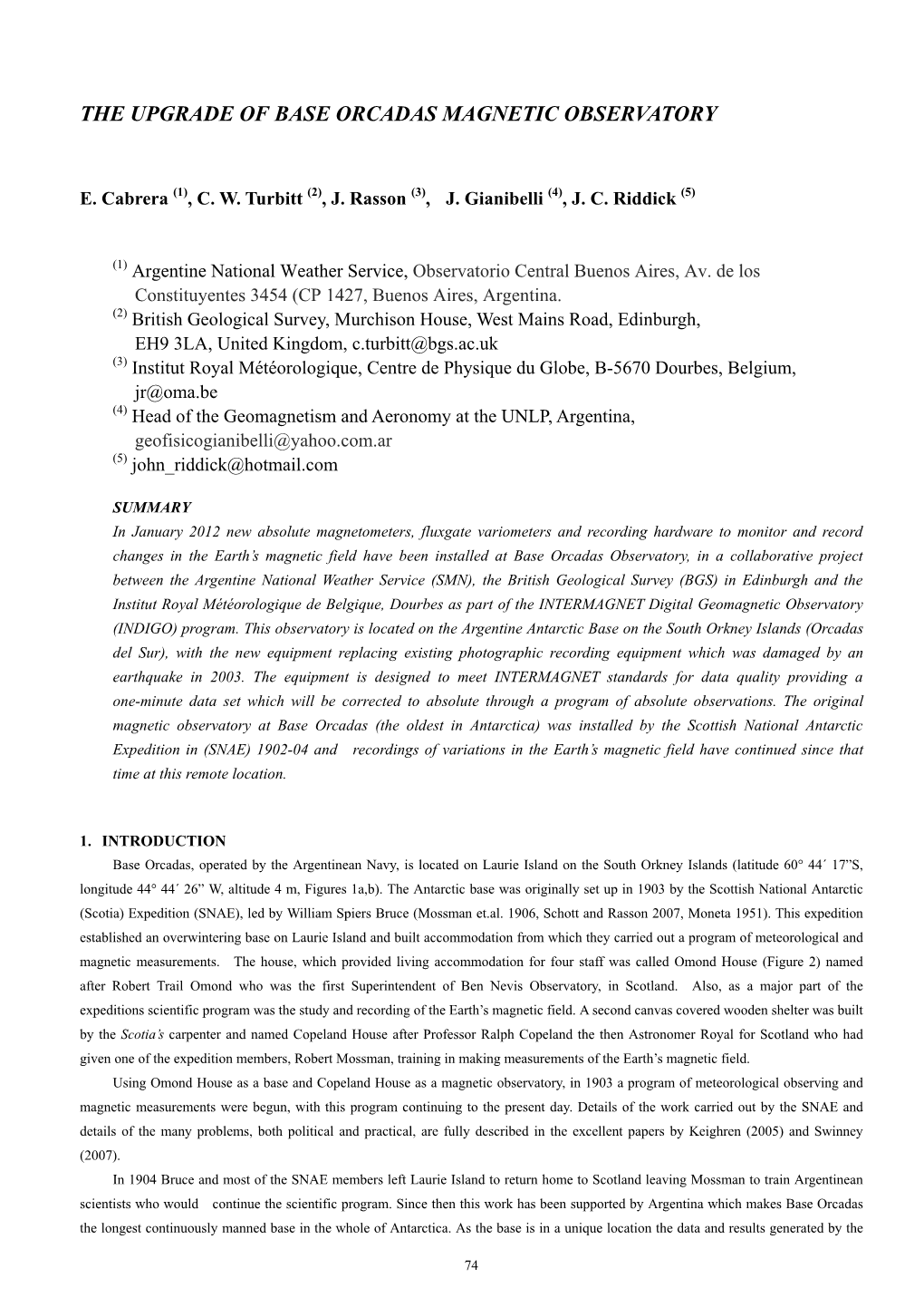 The Upgrade of Base Orcadas Magnetic Observatory