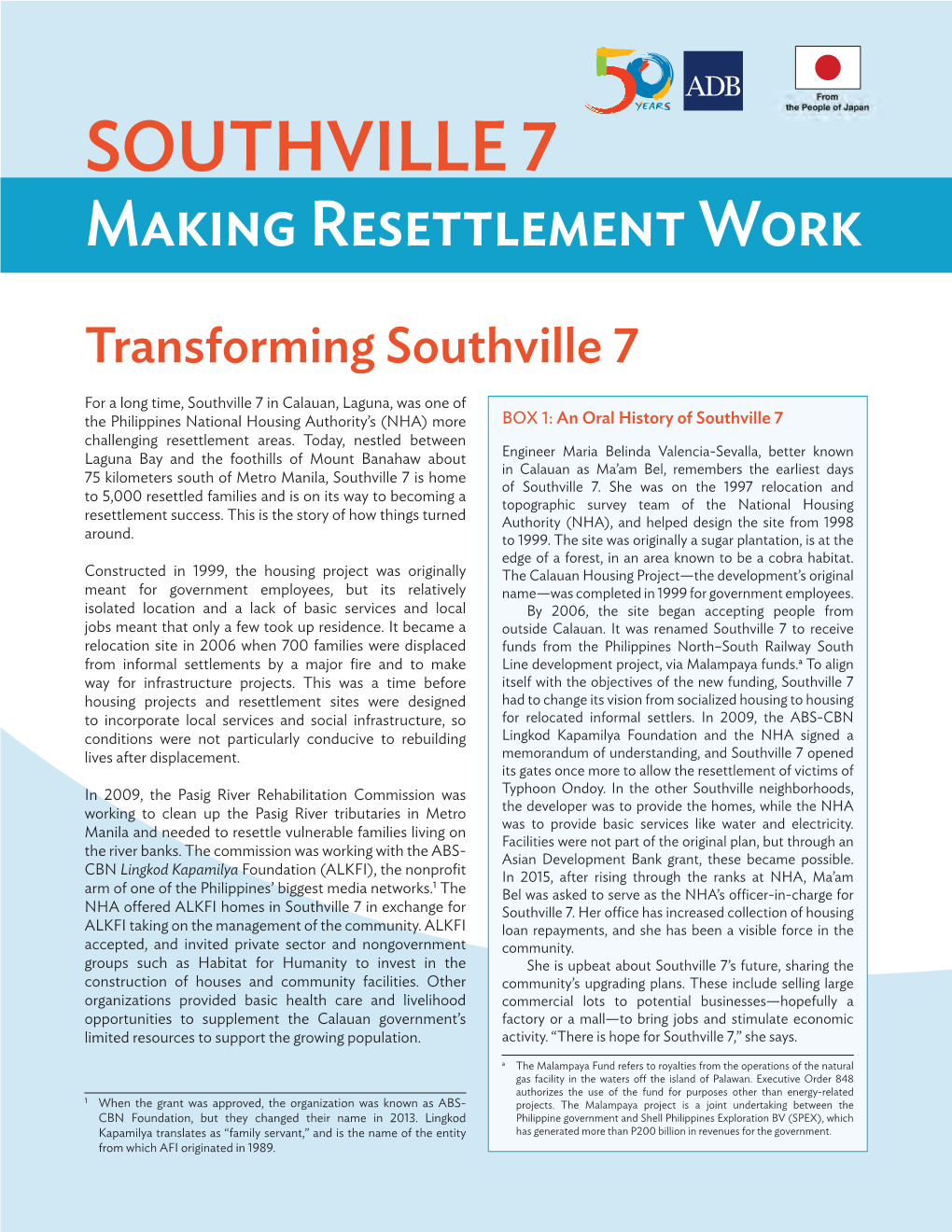 Southville 7 Making Resettlement Work Transforming Southville 7