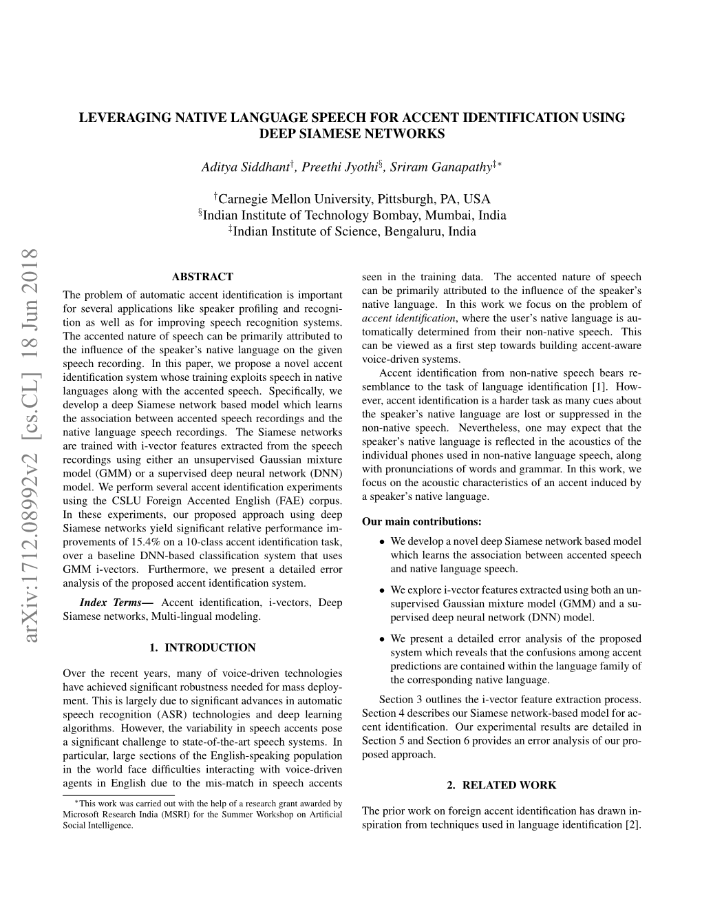 Leveraging Native Language Speech for Accent Identification Using Deep Siamese Networks