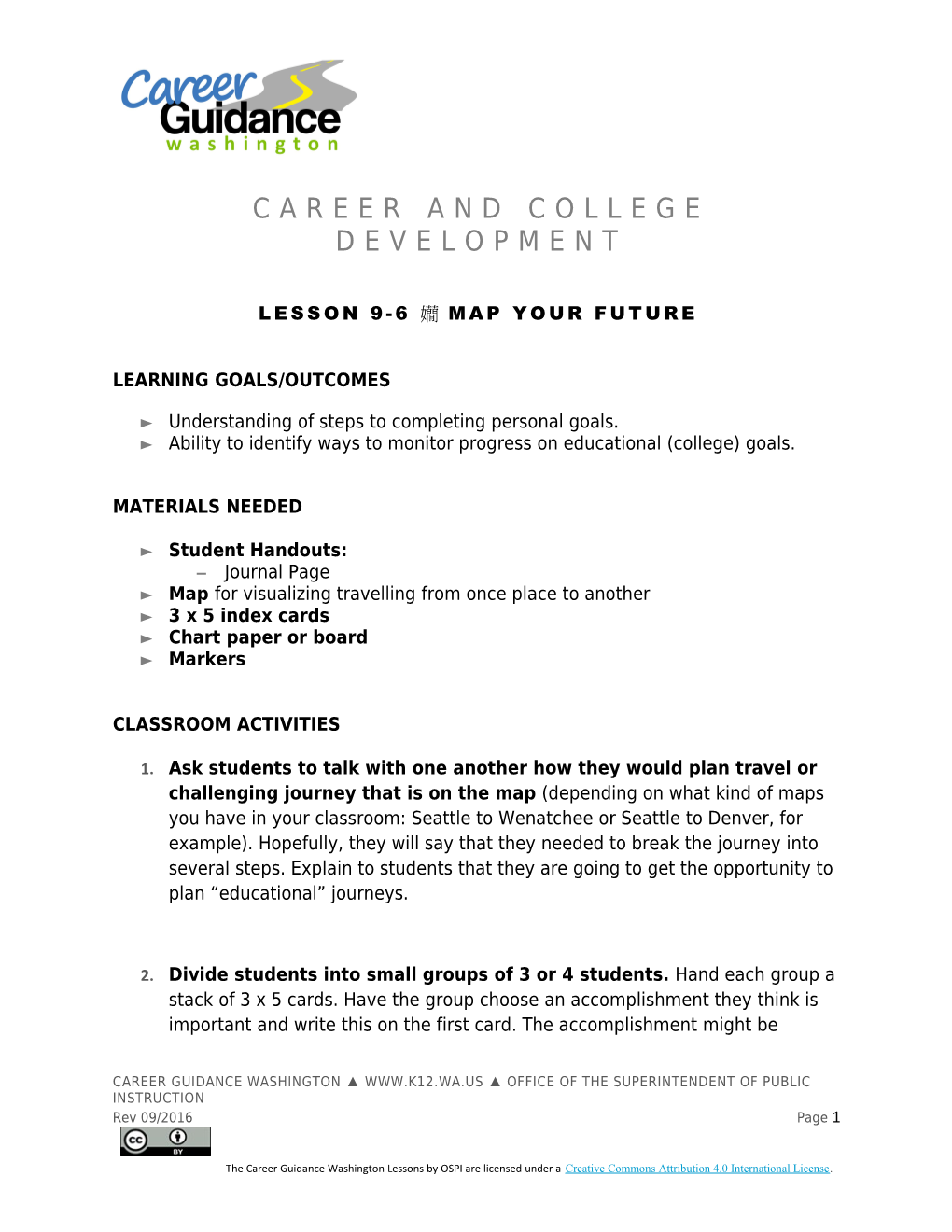 Career Guidance WA Grades 6-8 College Bound Scholarship s2