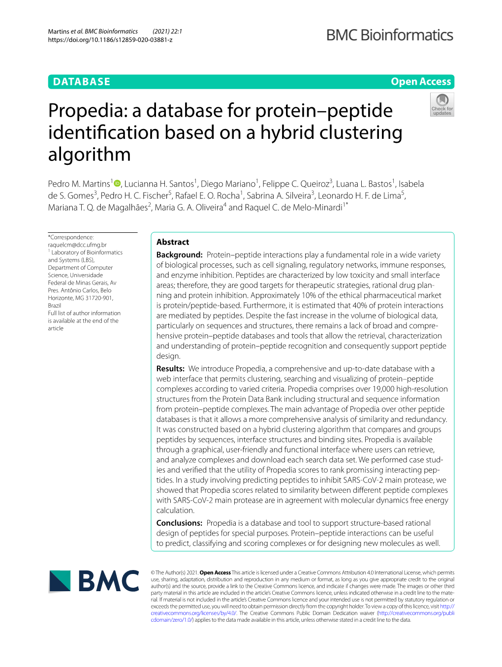 Propedia: a Database for Protein–Peptide Identification Based on A