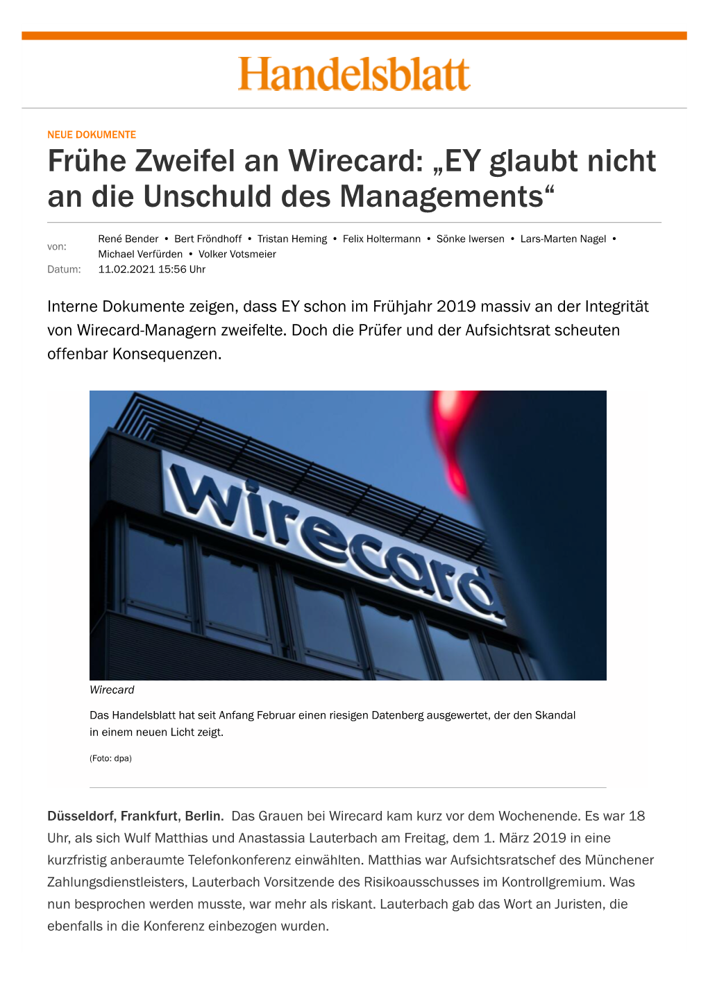 Wirecard-Protokolle