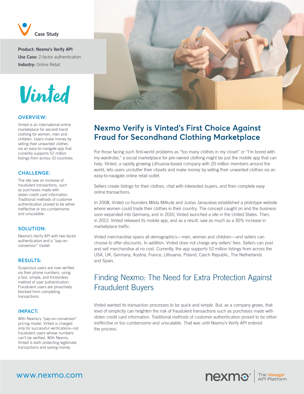 Nexmo Verify Is Vinted's First Choice Against Fraud for Secondhand