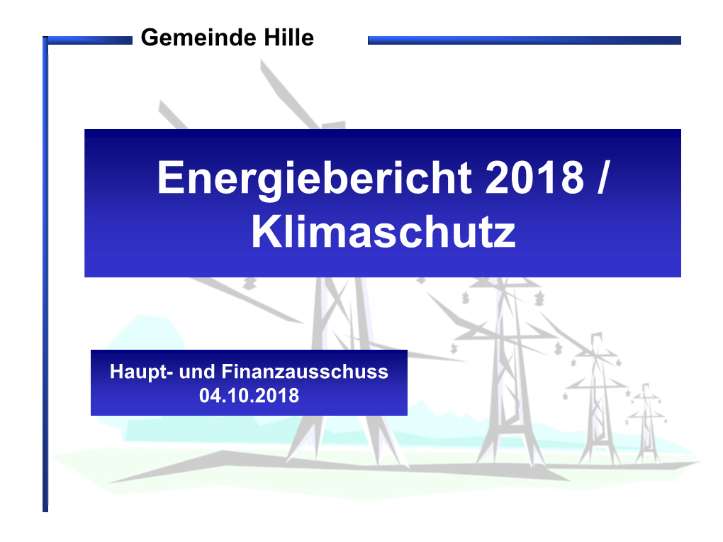 Energiebericht 2018 / Klimaschutz