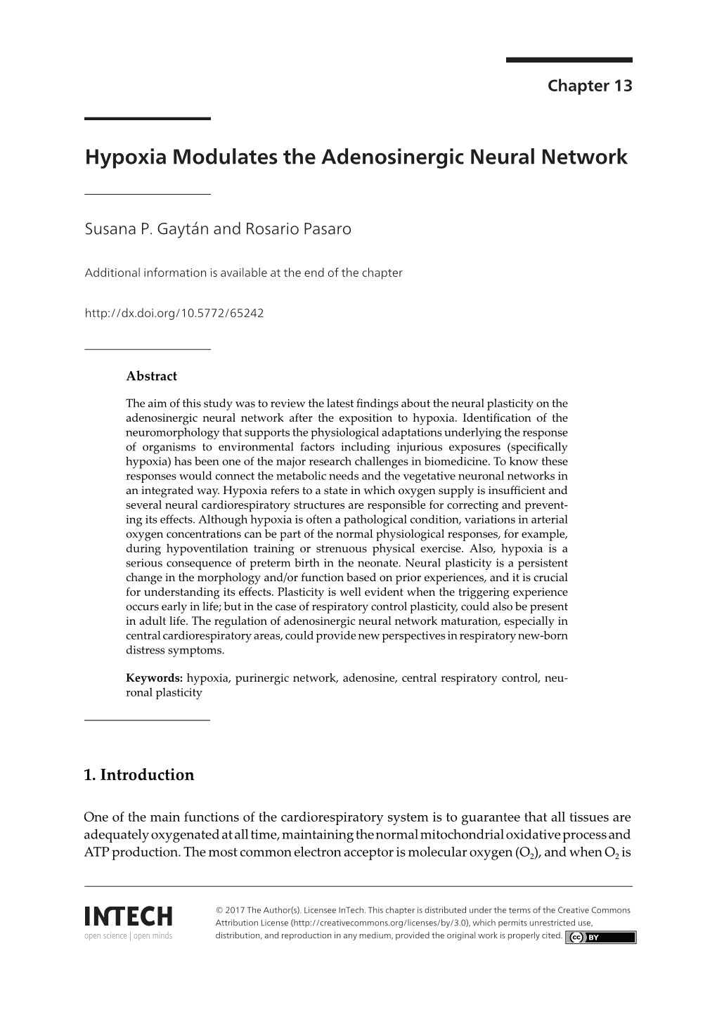 Hypoxia Modulates the Adenosinergic Neural Network Hypoxia Modulates the Adenosinergic Neural Network