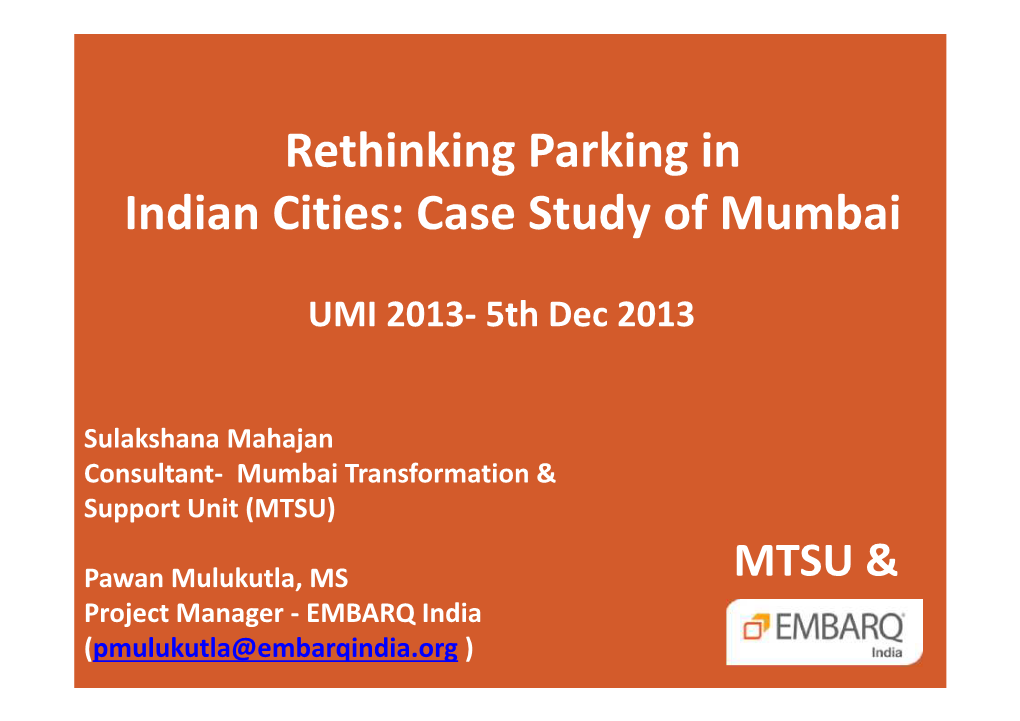Case Study of Mumbai