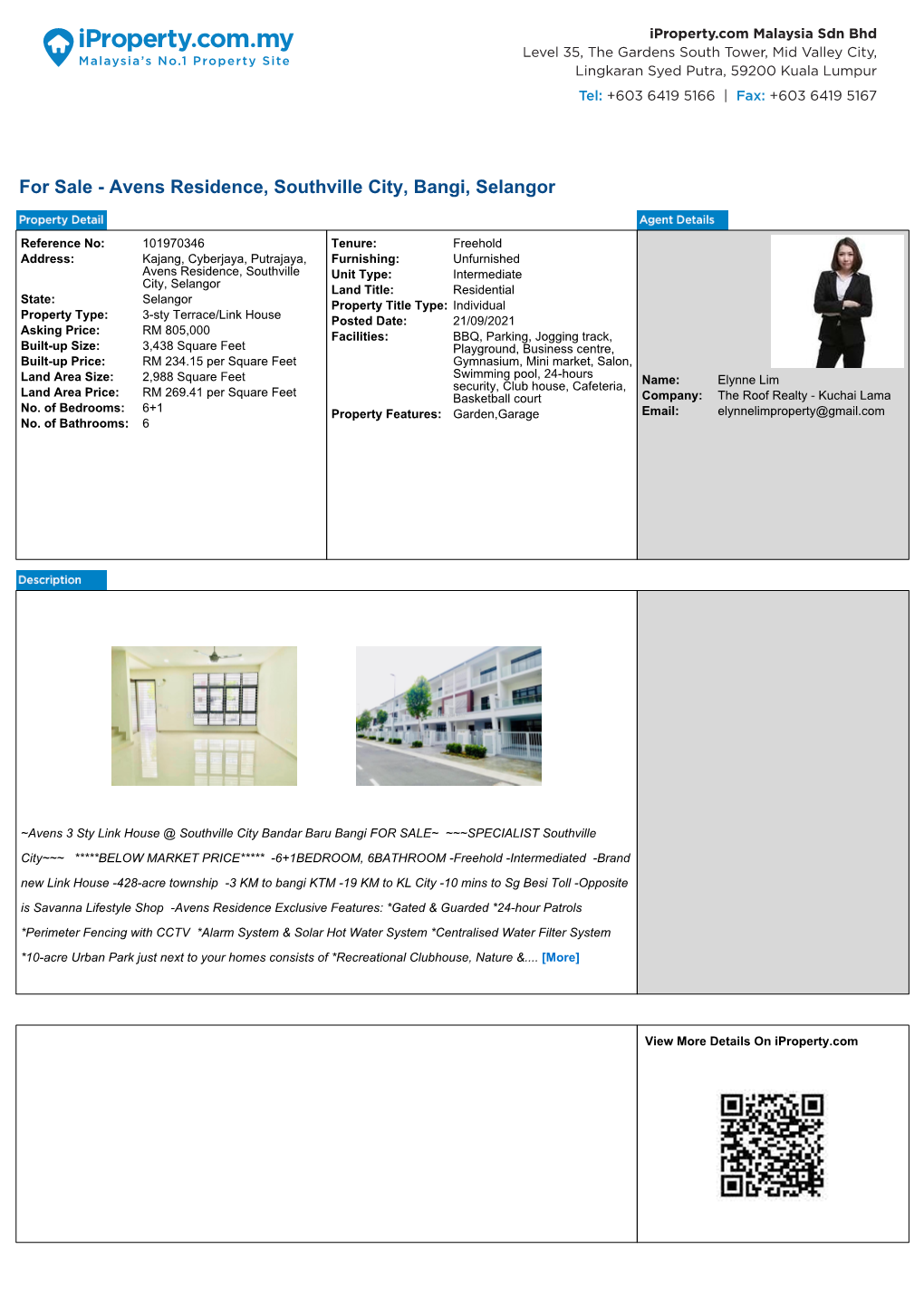 For Sale - Avens Residence, Southville City, Bangi, Selangor