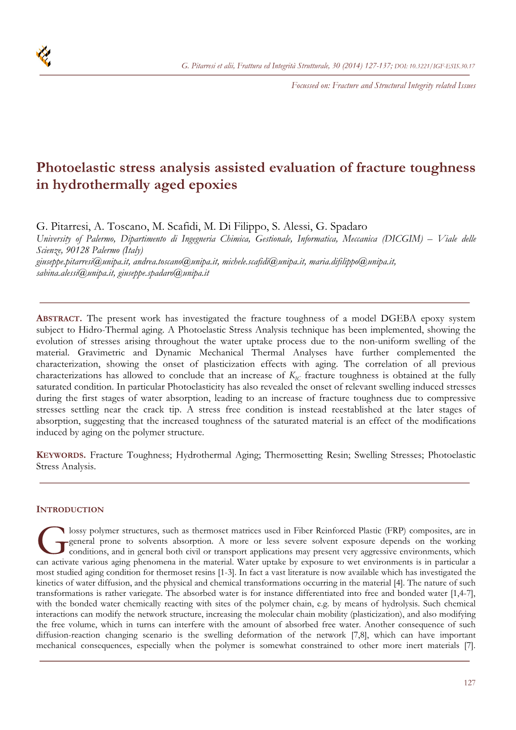 Photoelastic Stress Analysis Assisted Evaluation of Fracture Toughness in Hydrothermally Aged Epoxies