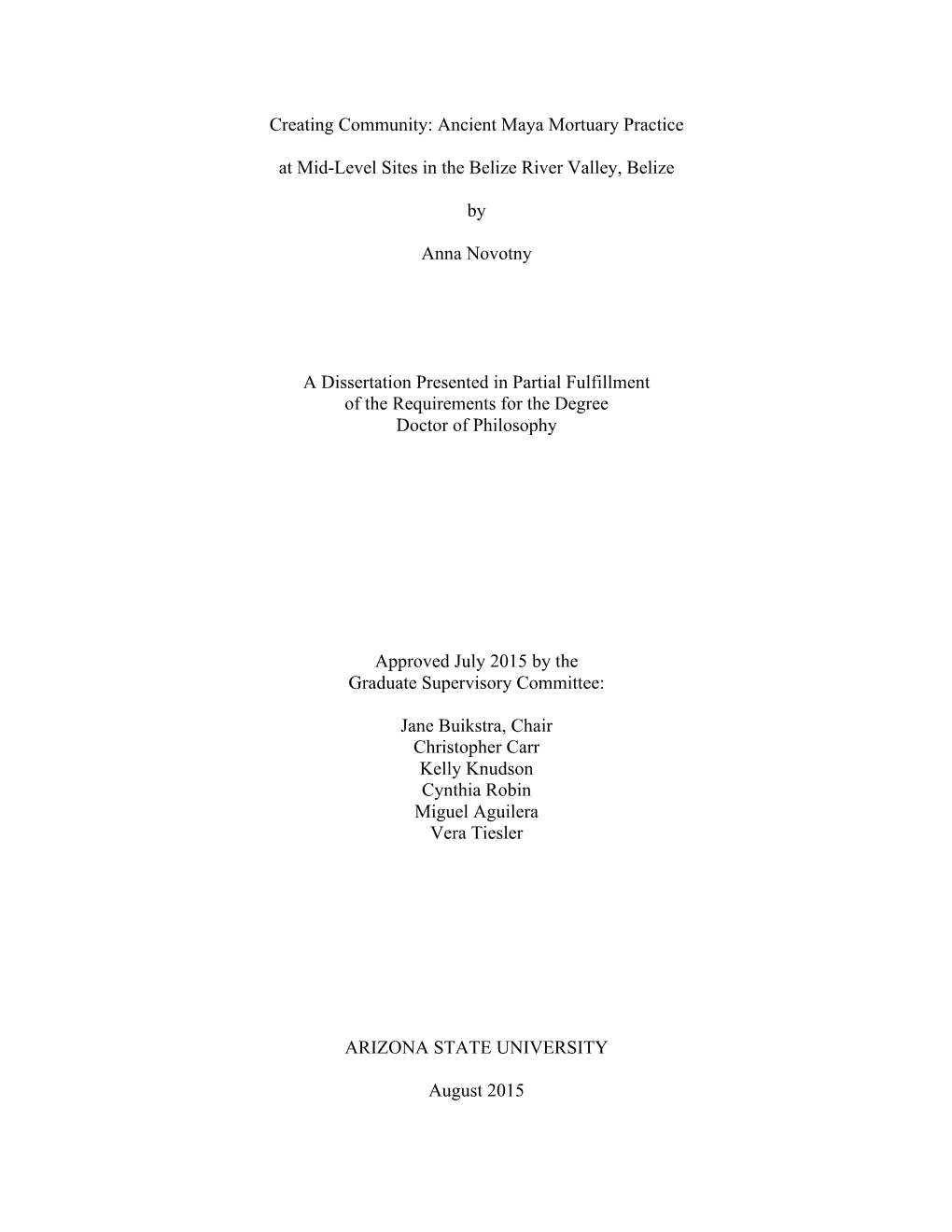 Ancient Maya Mortuary Practice at Mid-Level Sites in the Belize