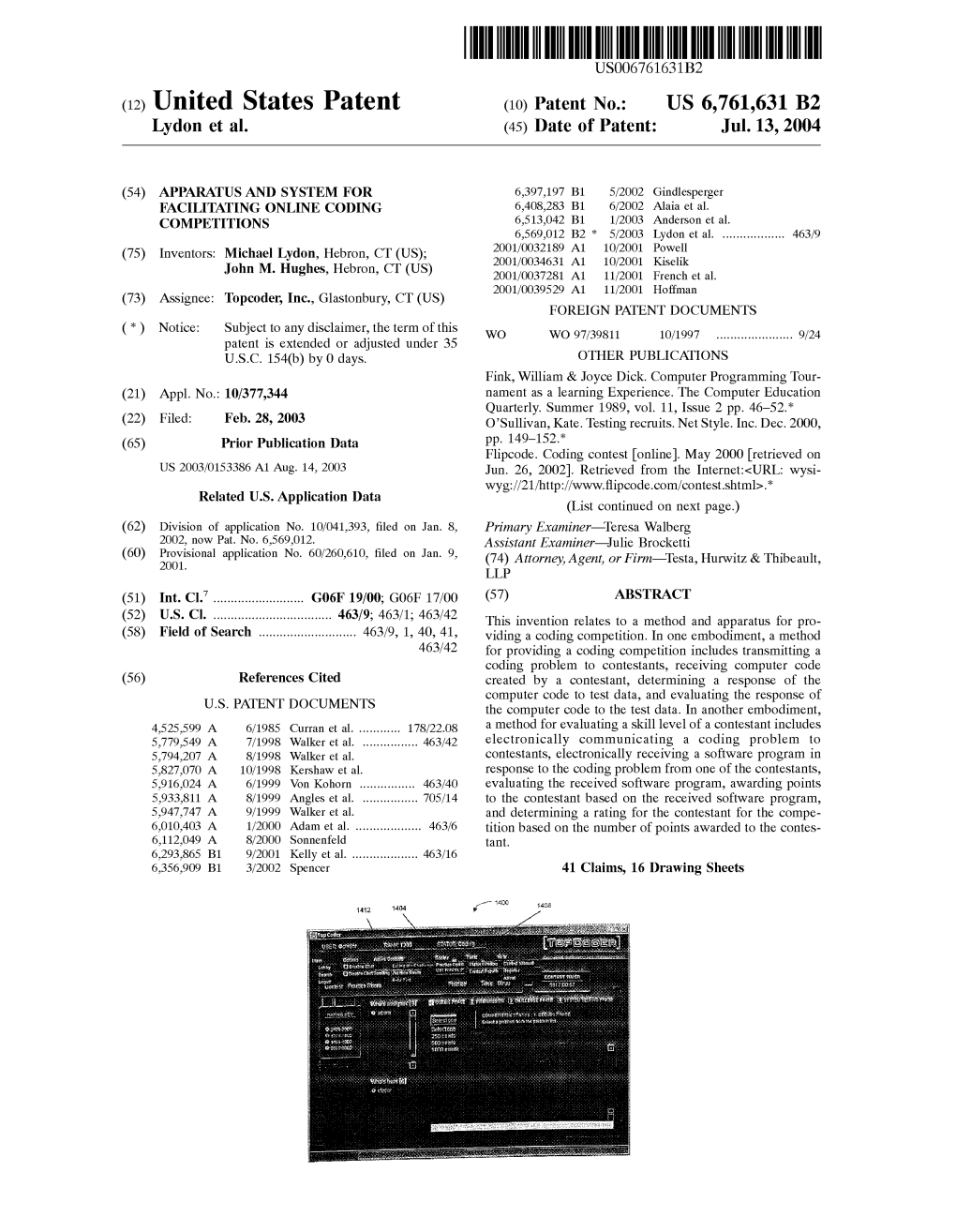 United States Patent (10) Patent N0.: US 6,761,631 B2 Lydon Et Al