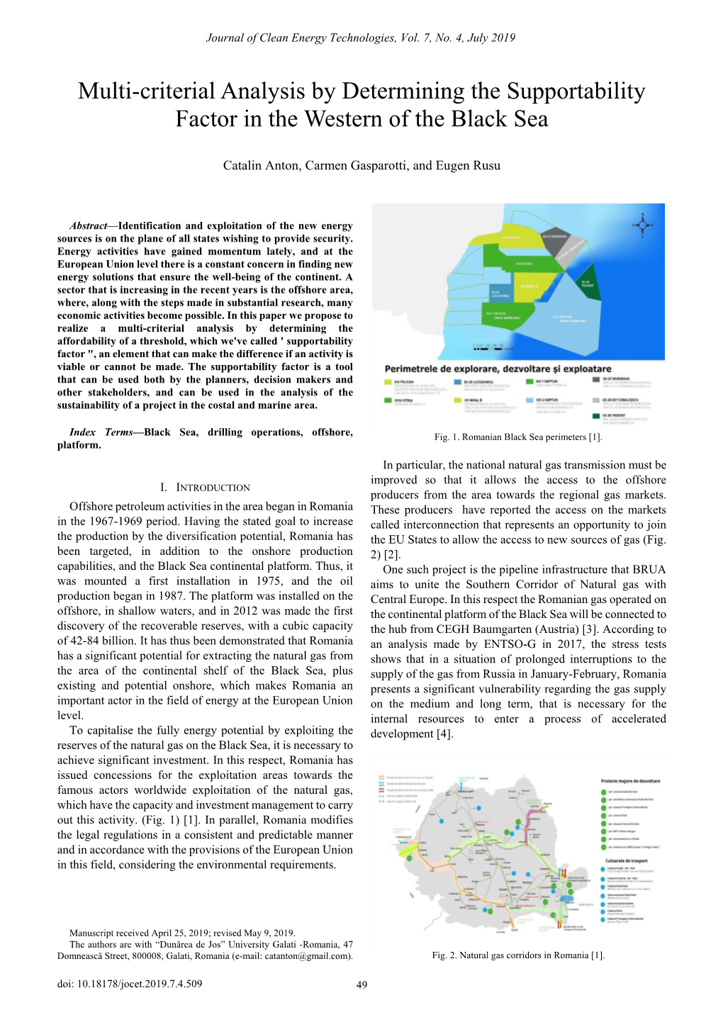 Multi-Criterial Analysis by Determining the Supportability Factor in the Western of the Black Sea