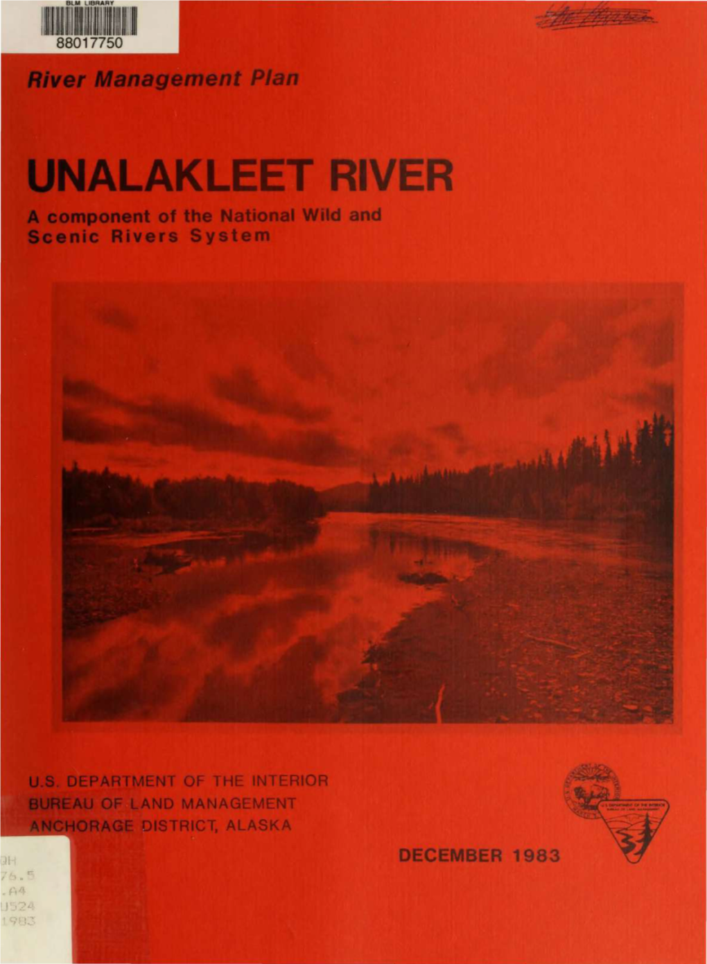 Unalakleet River Management Plan, Alaska