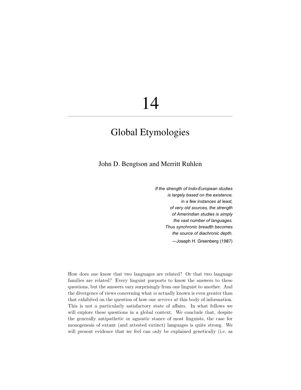 Global Etymologies