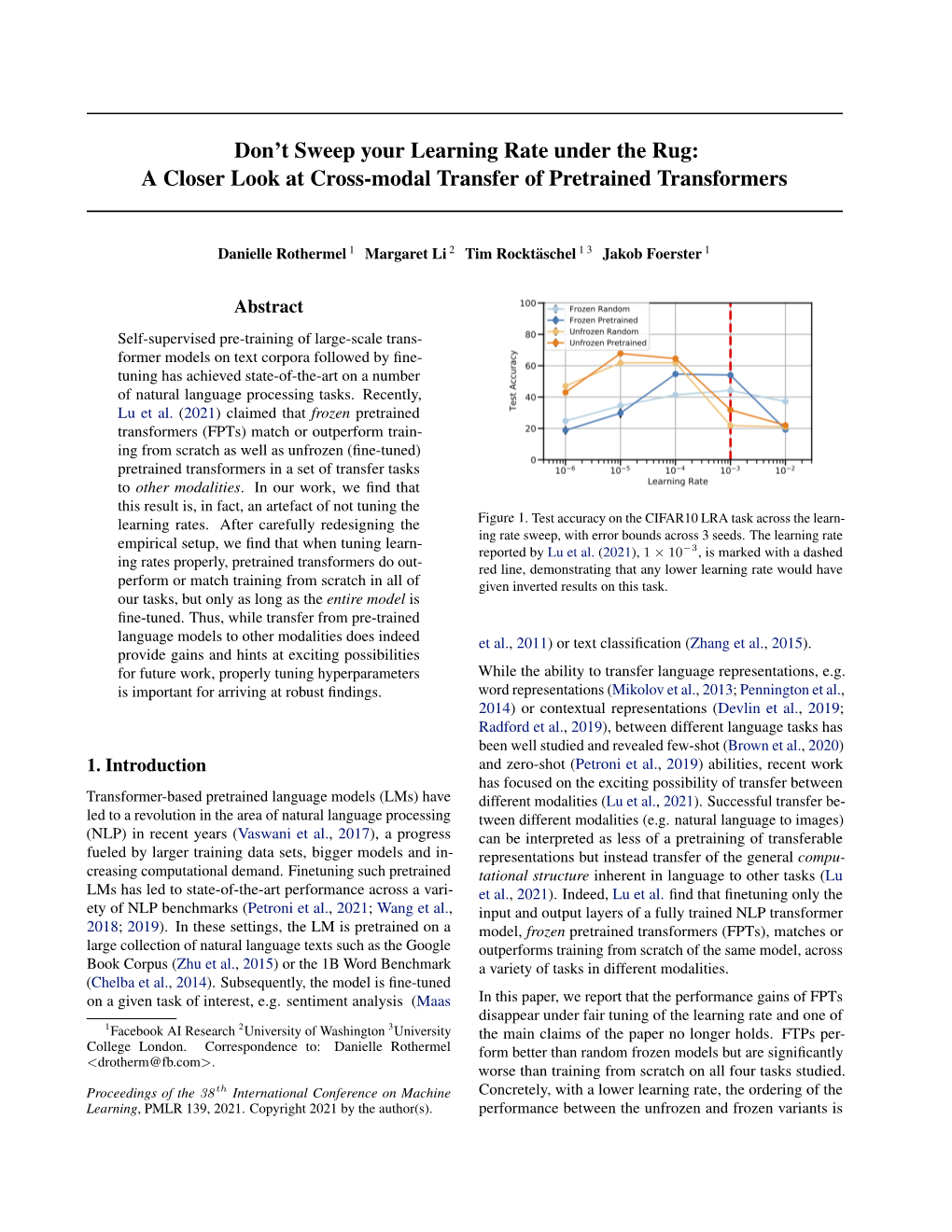 A Closer Look at Cross-Modal Transfer of Pretrained Transformers