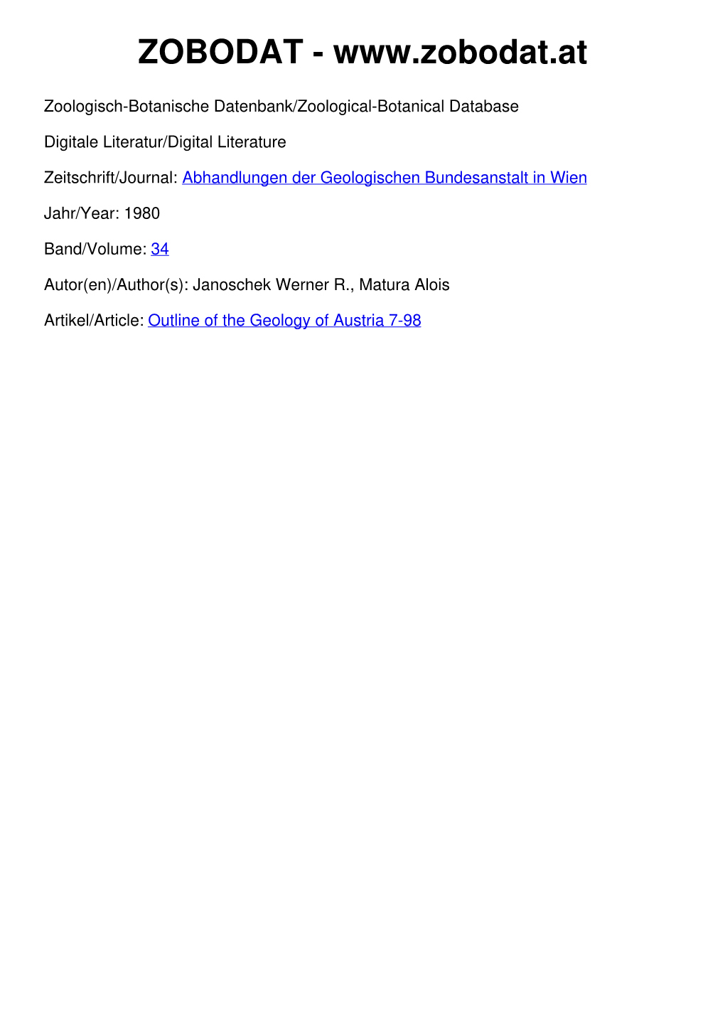 Outline of the Geology of Austria 7-98 ©Geol