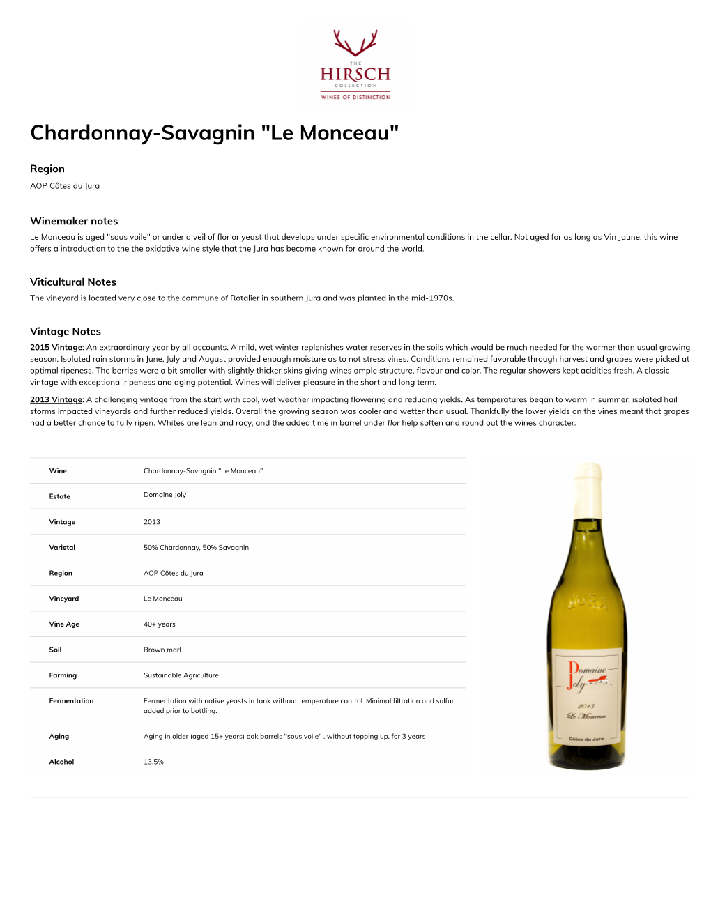 Chardonnay-Savagnin "Le Monceau"