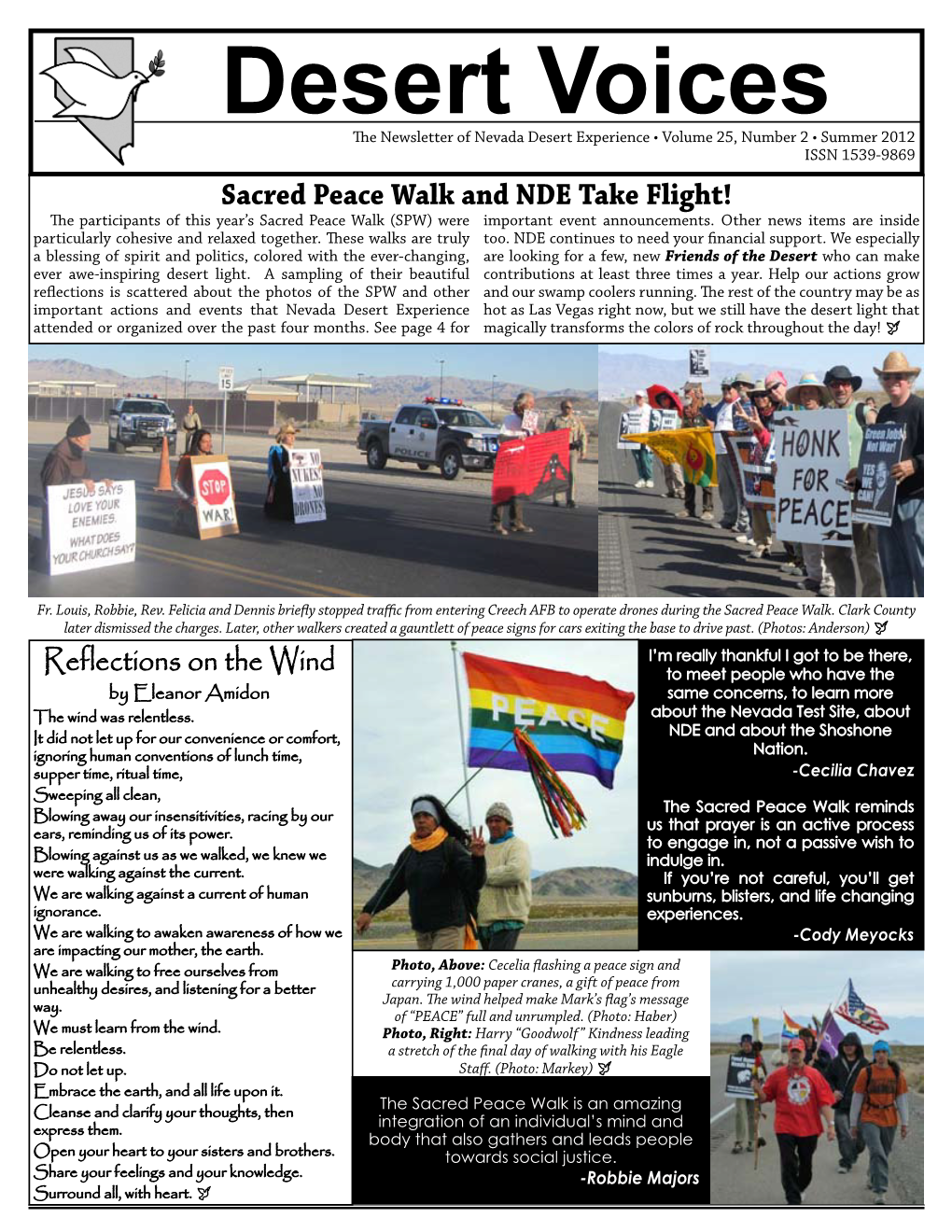 Desert Voices, Page 2—Summer, 2012 F I Want to Be a NDE Friend of the Desert Join & Support Donating $ F Monthly Or F Quarterly